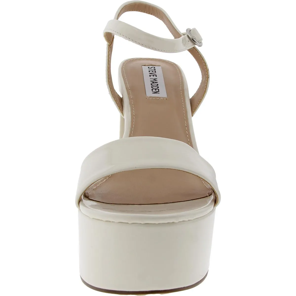 Jolie Womens Buckle Patent Platform Sandals