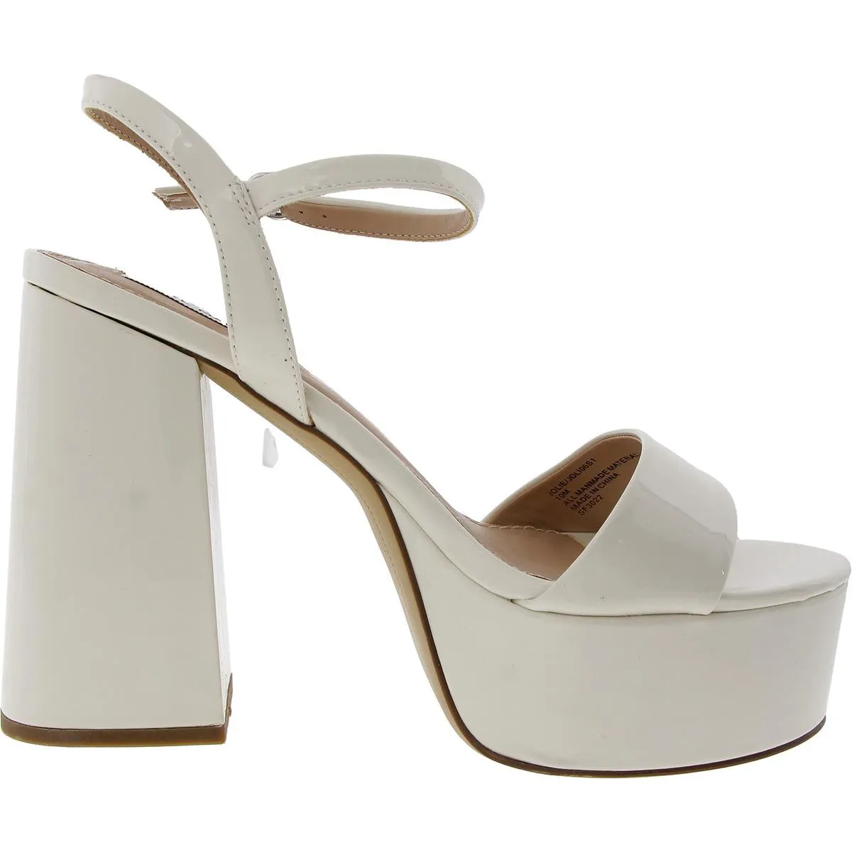 Jolie Womens Buckle Patent Platform Sandals