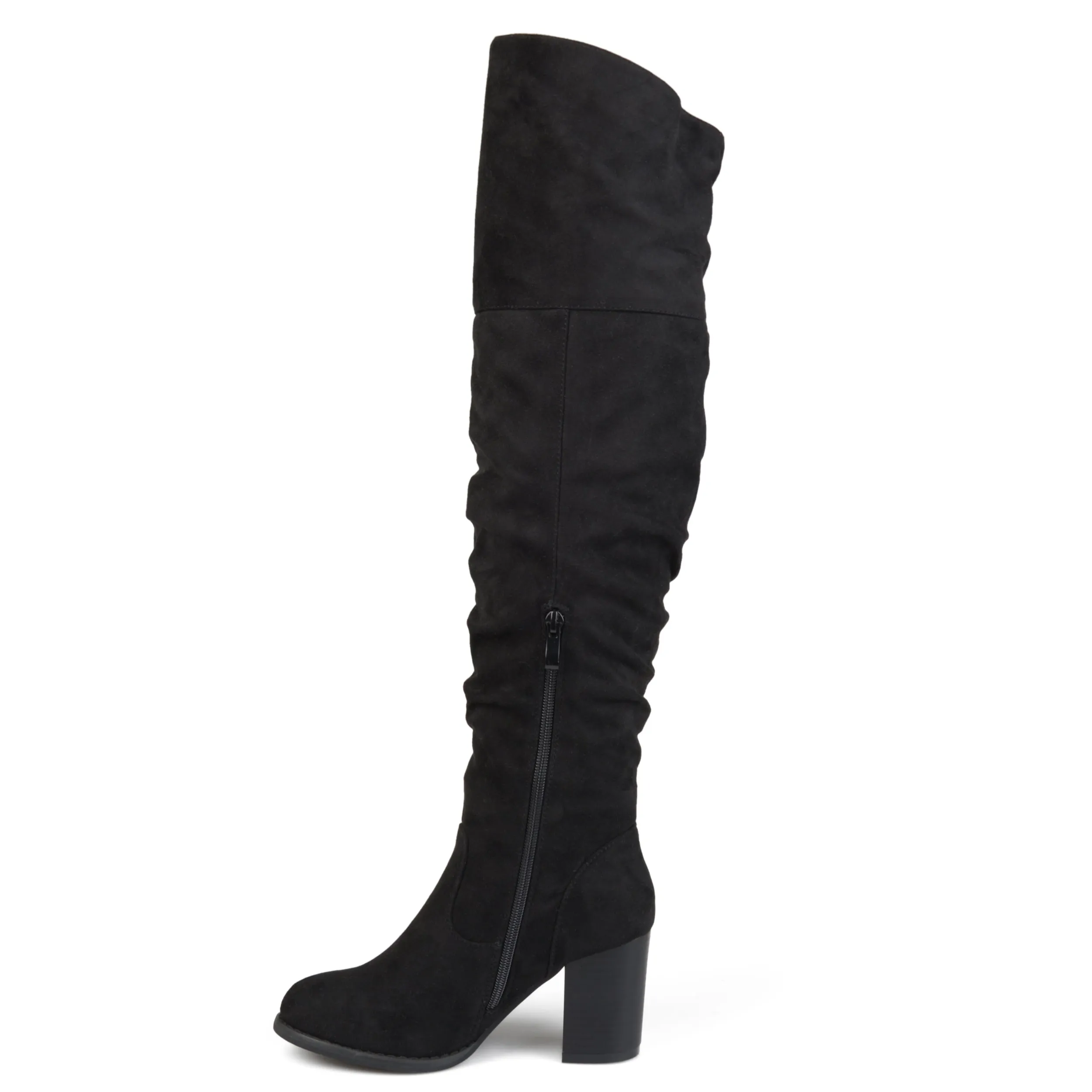 Journee Collection Womens Kaison Stacked Heel Over The Knee Boots