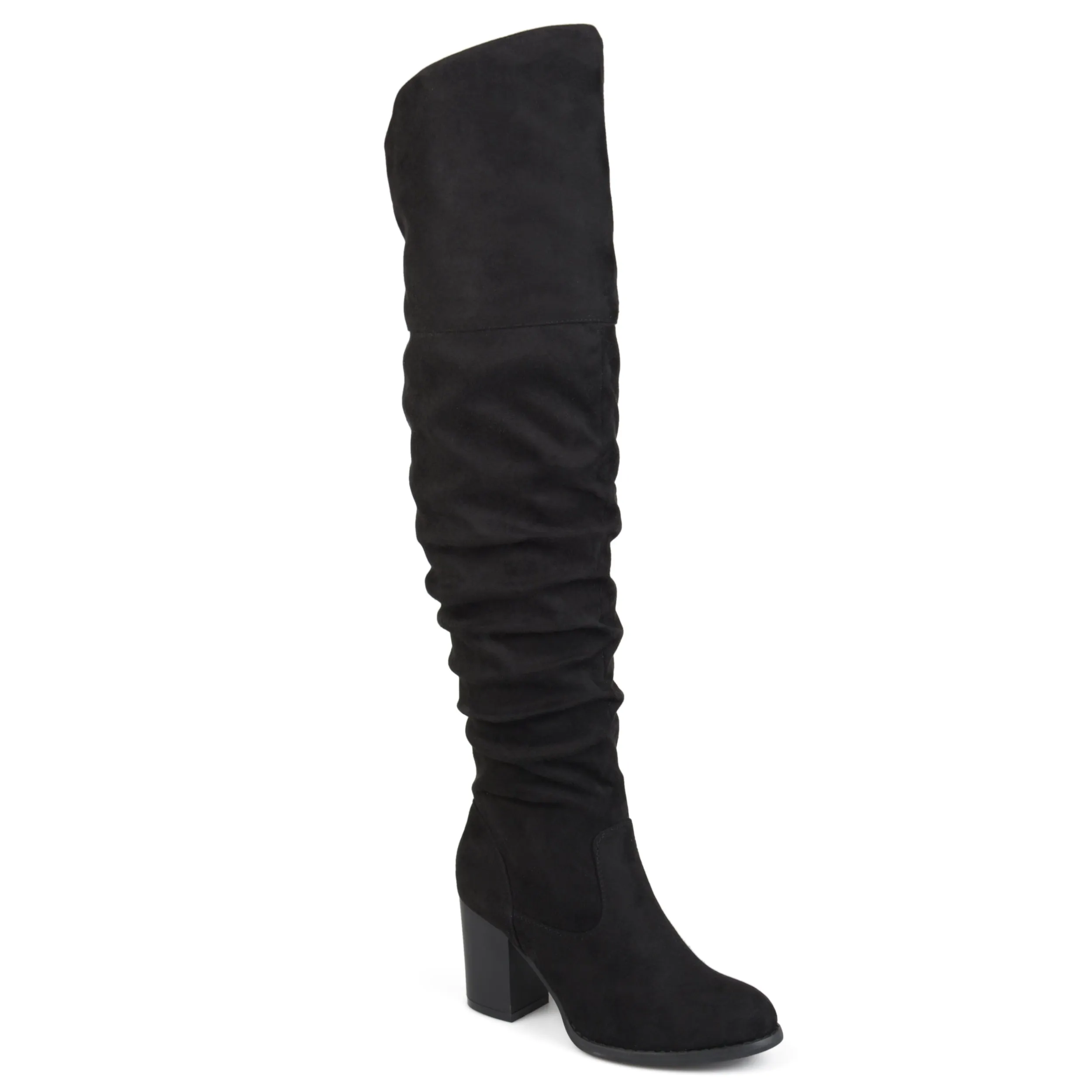 Journee Collection Womens Kaison Stacked Heel Over The Knee Boots