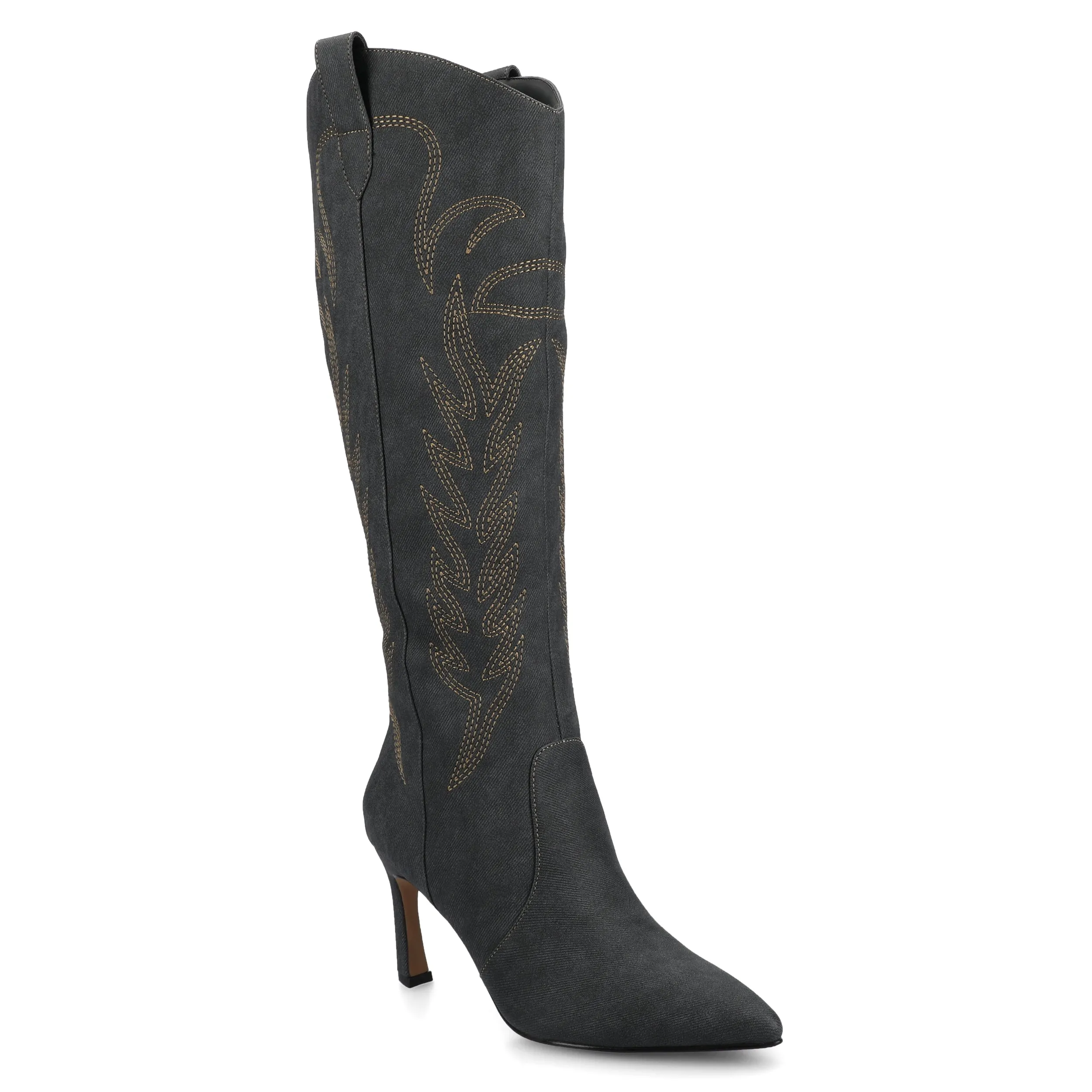 Journee Womens Laramie Knee High Western Boots