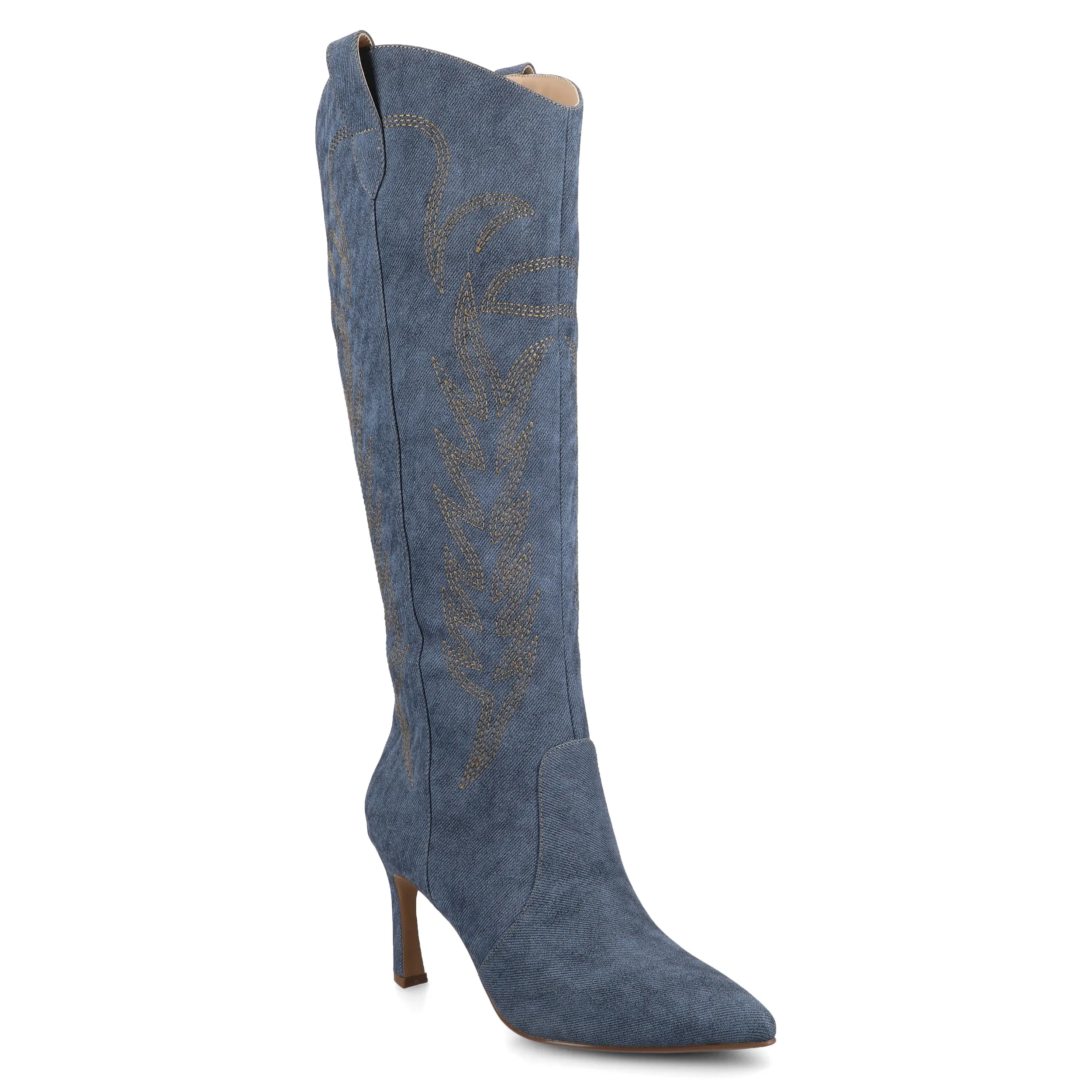 Journee Womens Laramie Knee High Western Boots