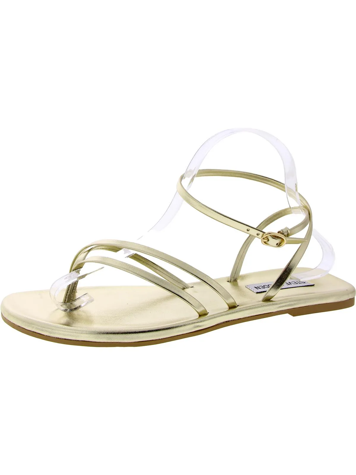 Jude Womens Faux Leather Buckle Strappy Sandals