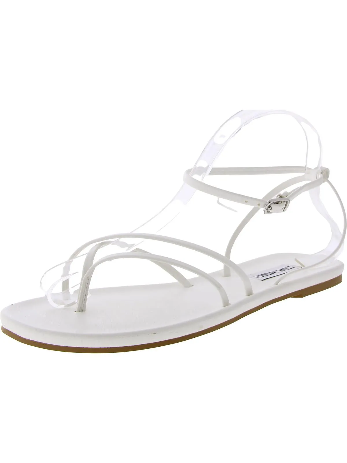 Jude Womens Faux Leather Buckle Strappy Sandals