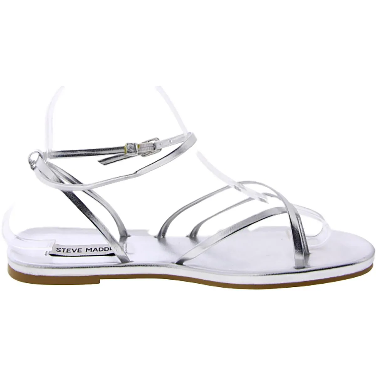 Jude Womens Faux Leather Buckle Strappy Sandals