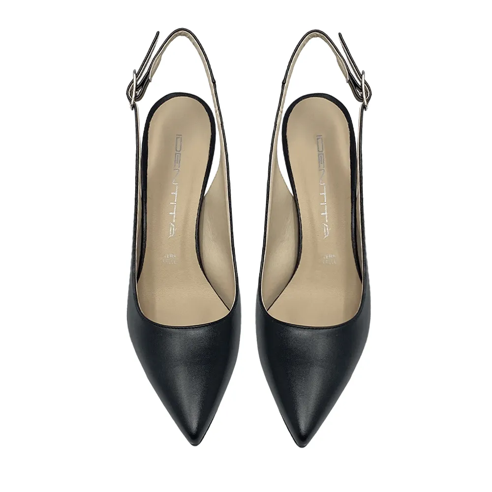 JUSTINA BLACK LEATHER 70mm