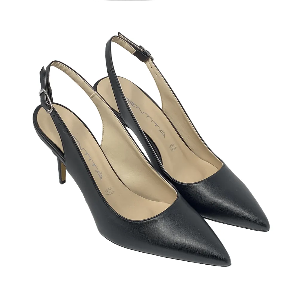 JUSTINA BLACK LEATHER 70mm