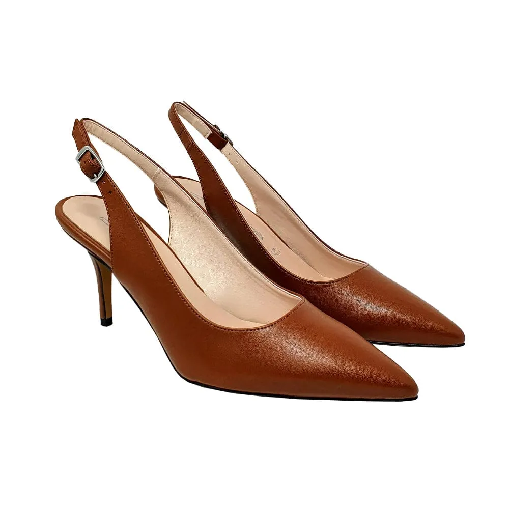 JUSTINA BROWN LEATHER 70mm
