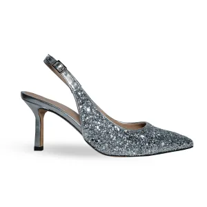 JUSTINA GLITTER SILVER 70mm