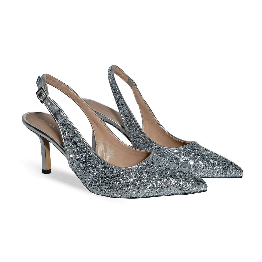 JUSTINA GLITTER SILVER 70mm