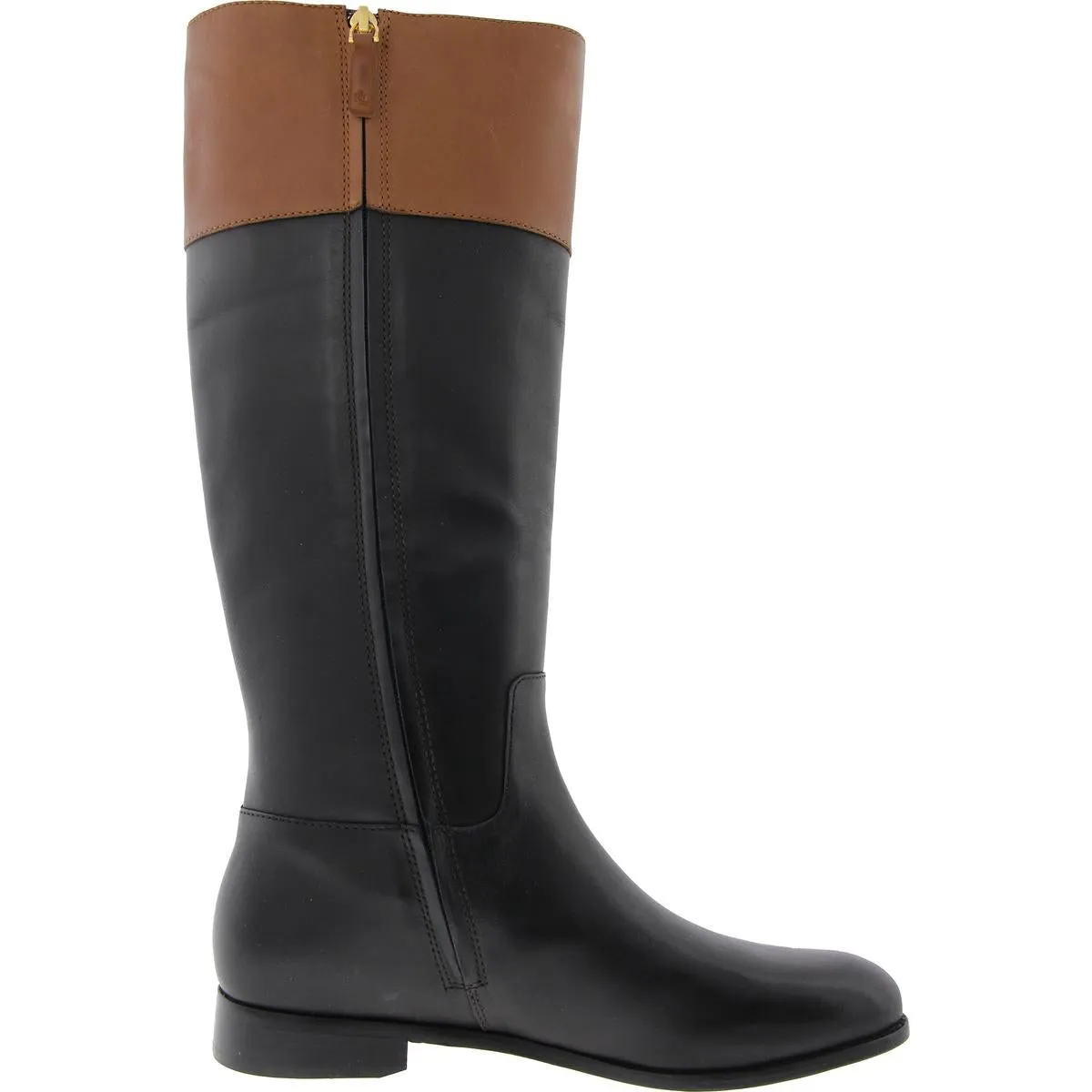 JUSTINE Womens Two Tone Leather Knee-High Boots