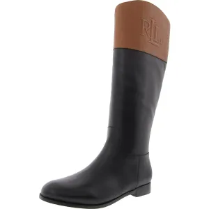 JUSTINE Womens Two Tone Leather Knee-High Boots