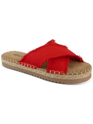 Kelt Womens Canvas Criss-Cross Slide Sandals