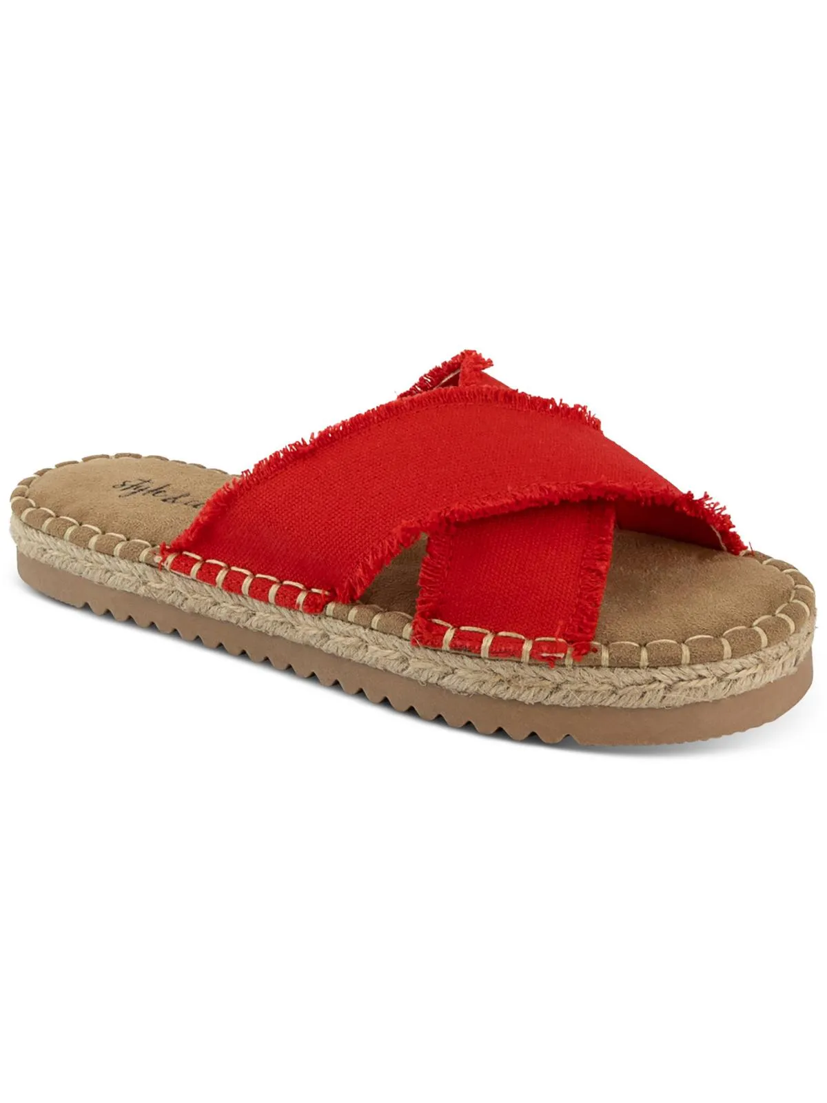 Kelt Womens Canvas Criss-Cross Slide Sandals