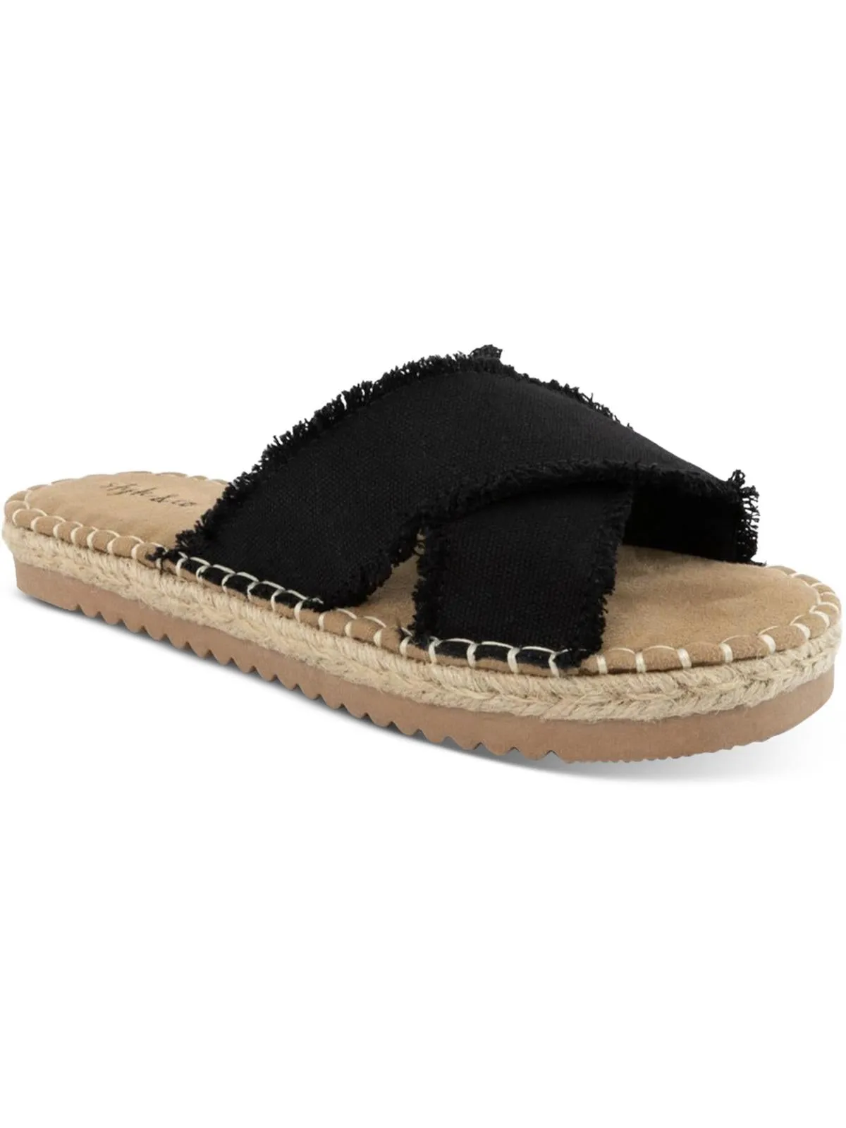 Kelt Womens Canvas Criss-Cross Slide Sandals