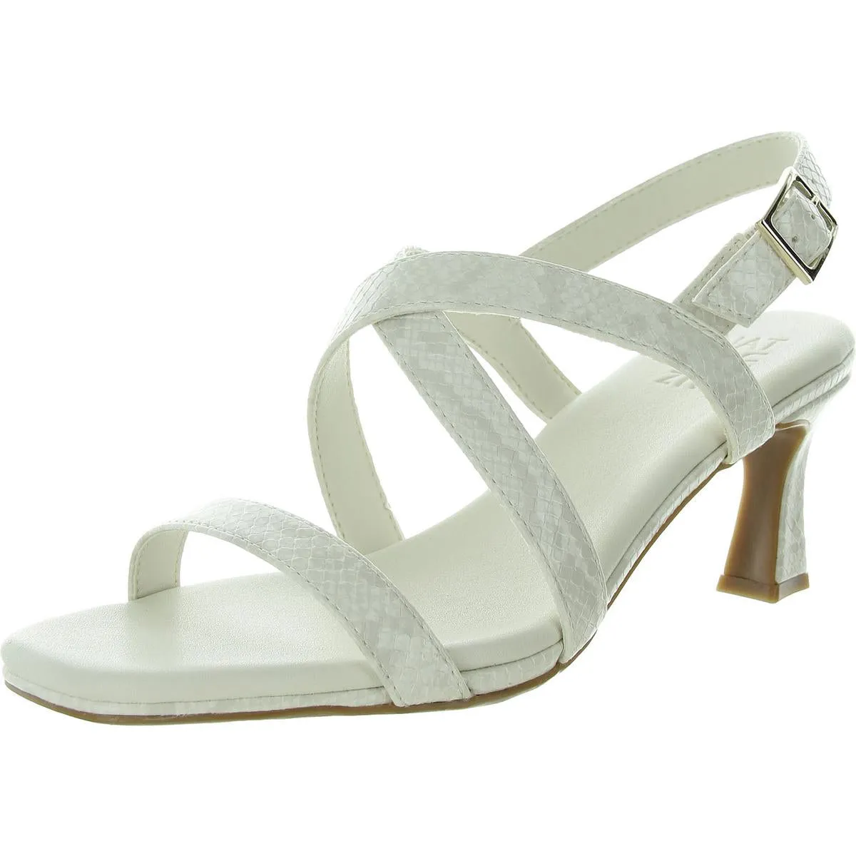 Kiki Womens Snake Print Faux Leather Heels
