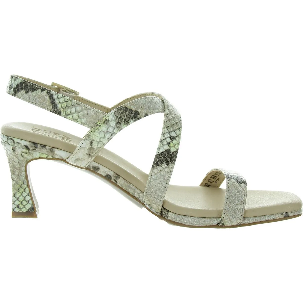 Kiki Womens Snake Print Faux Leather Heels