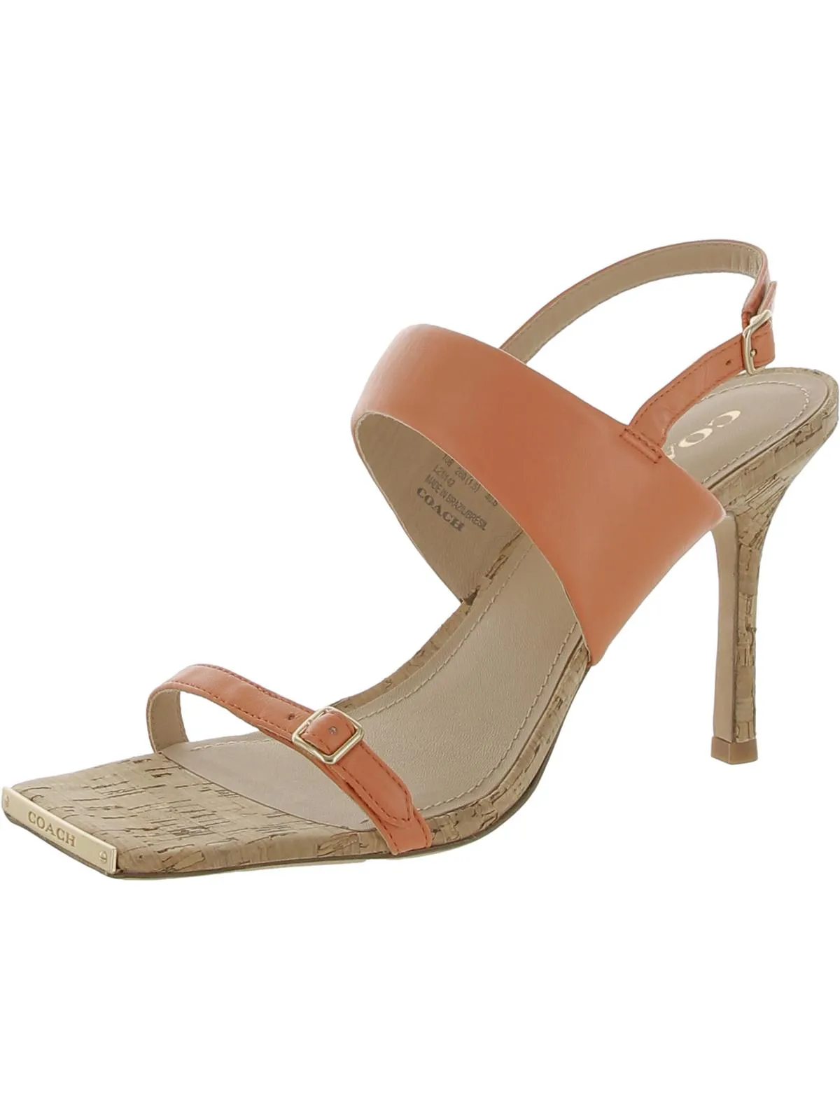 Kit Womens Leather Square Toe Heels