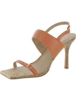 Kit Womens Leather Square Toe Heels