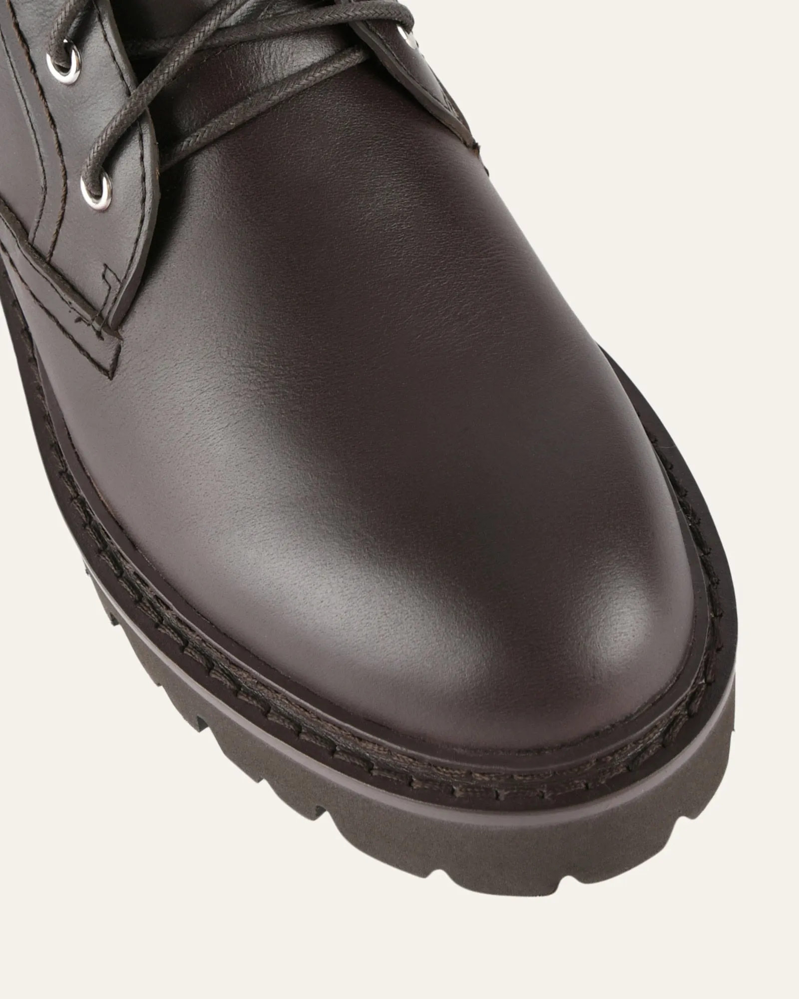 KODA FLAT ANKLE BOOTS CACAO LEATHER