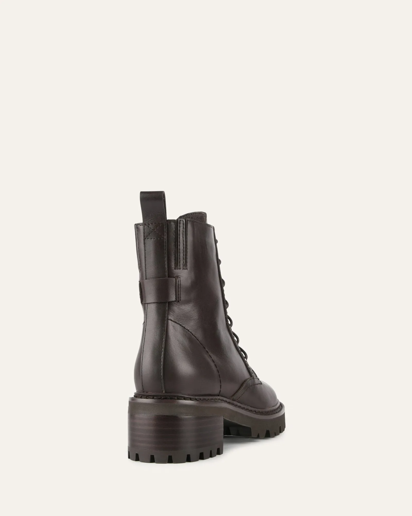 KODA FLAT ANKLE BOOTS CACAO LEATHER