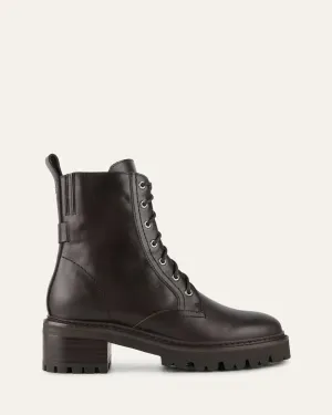 KODA FLAT ANKLE BOOTS CACAO LEATHER
