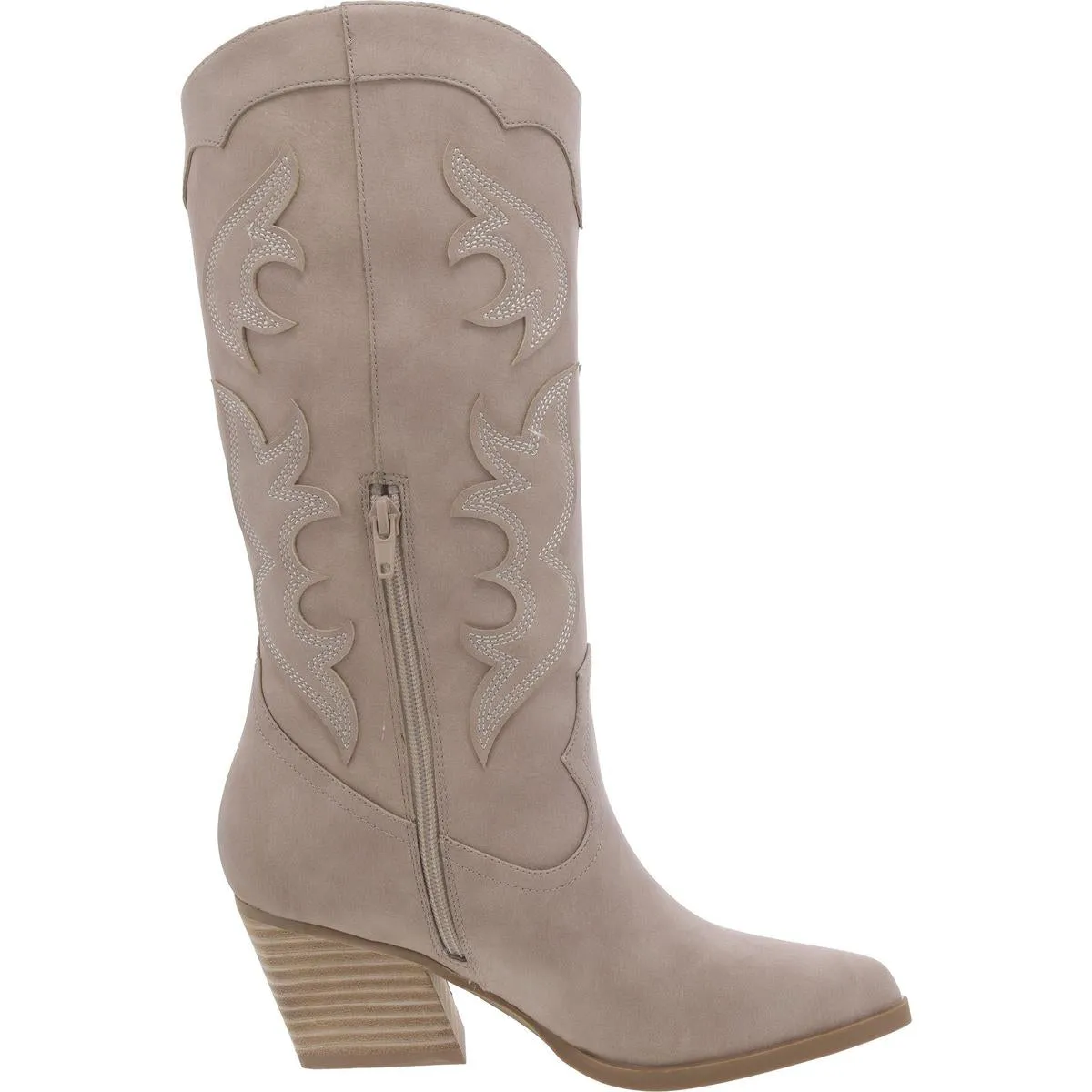 KRANZ Womens Leather Block Heel Cowboy, Western Boots