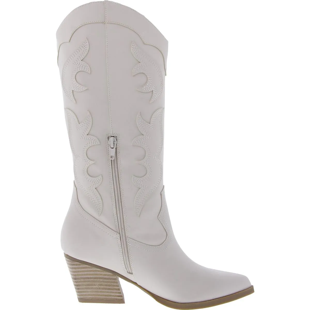 KRANZ Womens Leather Block Heel Cowboy, Western Boots
