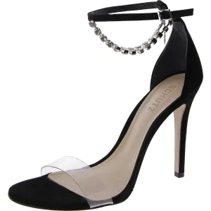 Lah Womens Leather Ankle Strap Heels