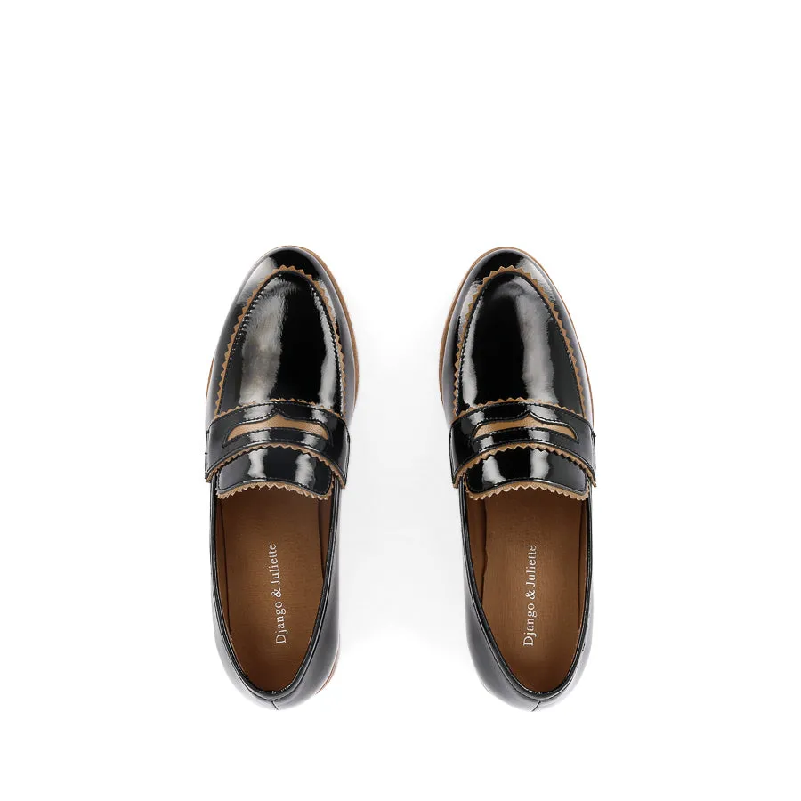 LASTARR - BLACK PATENT TAN LEATHER