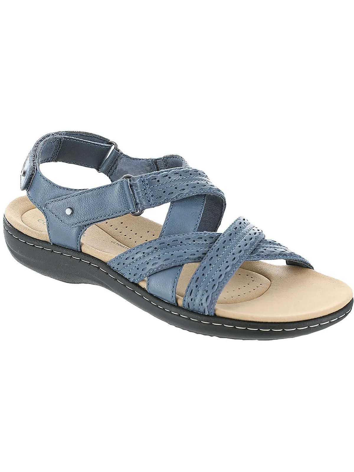 Laurieann Rena Womens Leather Criss-Cross Slingback Sandals