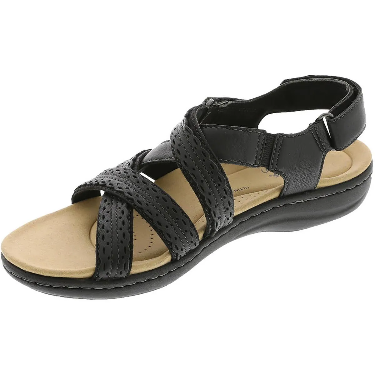 Laurieann Rena Womens Leather Criss-Cross Slingback Sandals