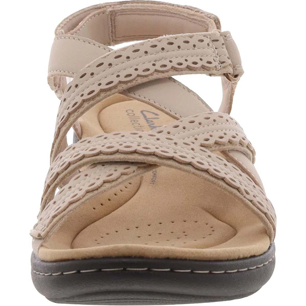 Laurieann Rena Womens Leather Criss-Cross Slingback Sandals