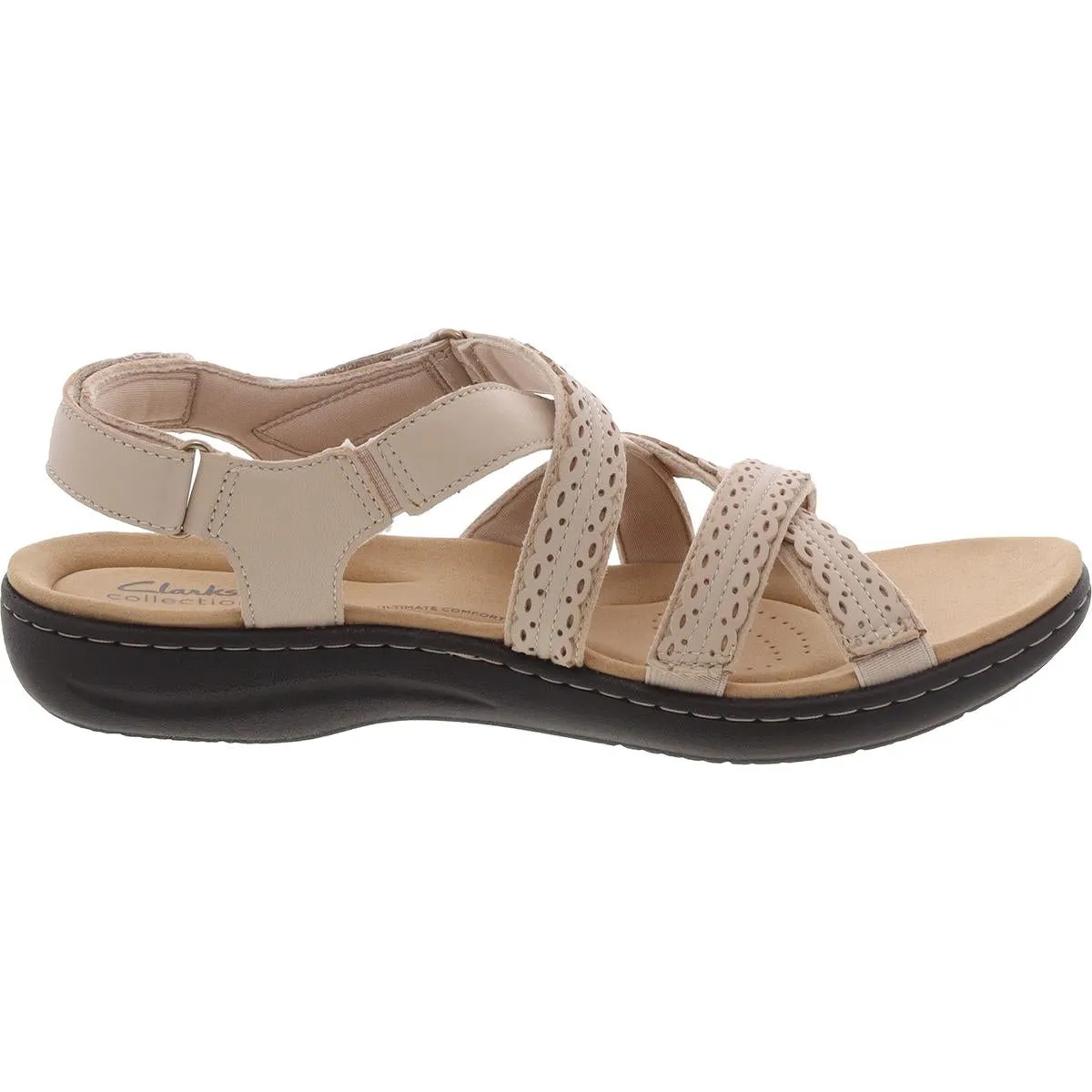 Laurieann Rena Womens Leather Criss-Cross Slingback Sandals