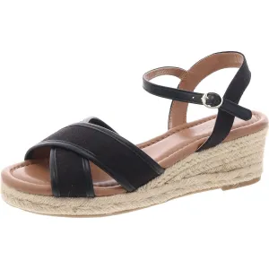 Leah Womens Open Toe Padded Insole Wedge Sandals