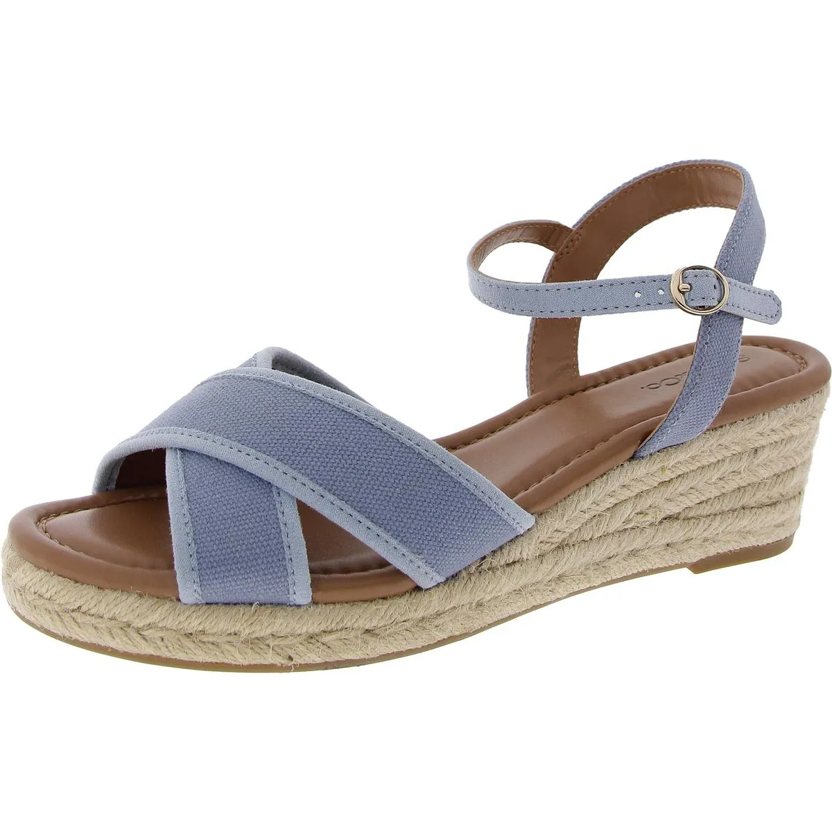 Leah Womens Open Toe Padded Insole Wedge Sandals