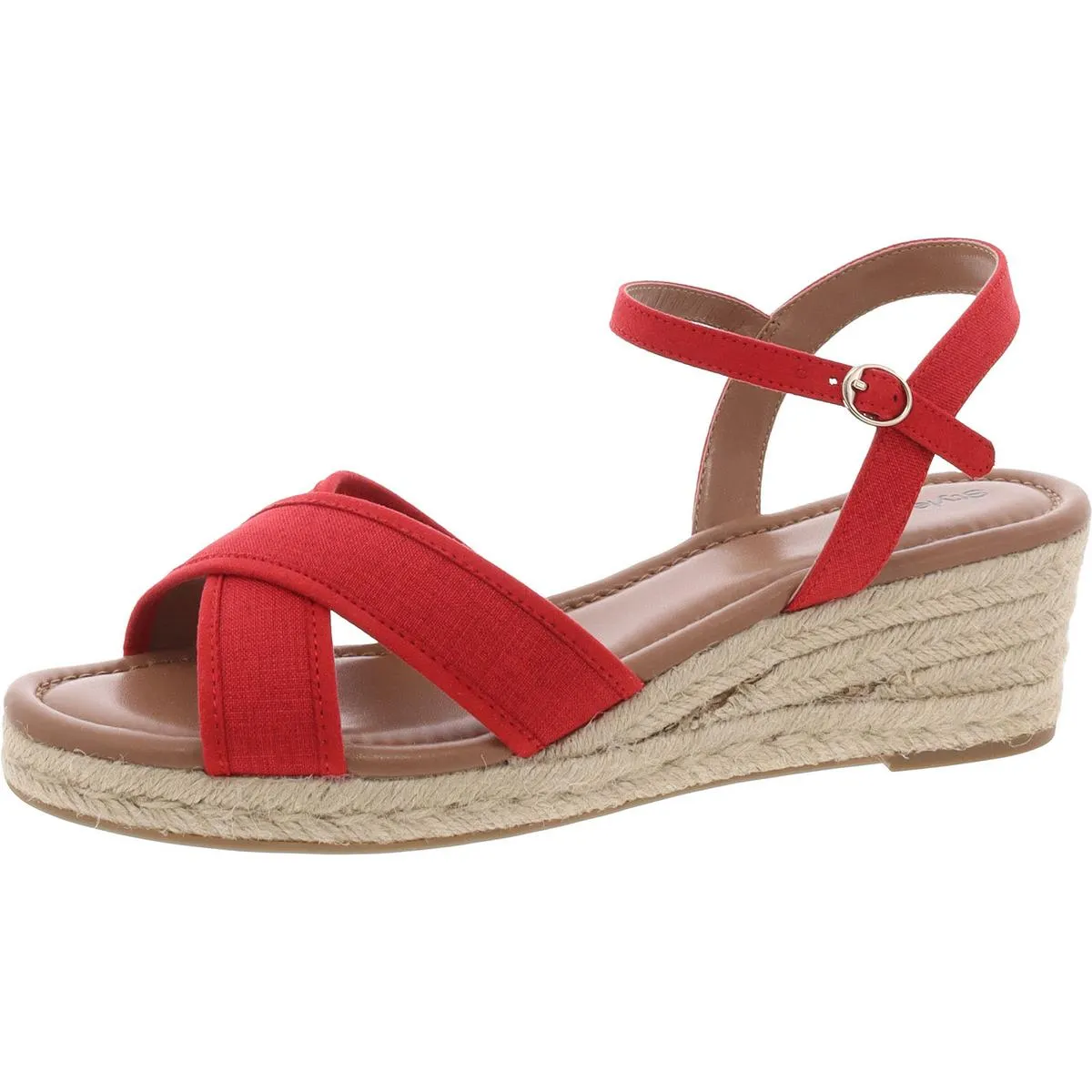 Leah Womens Open Toe Padded Insole Wedge Sandals