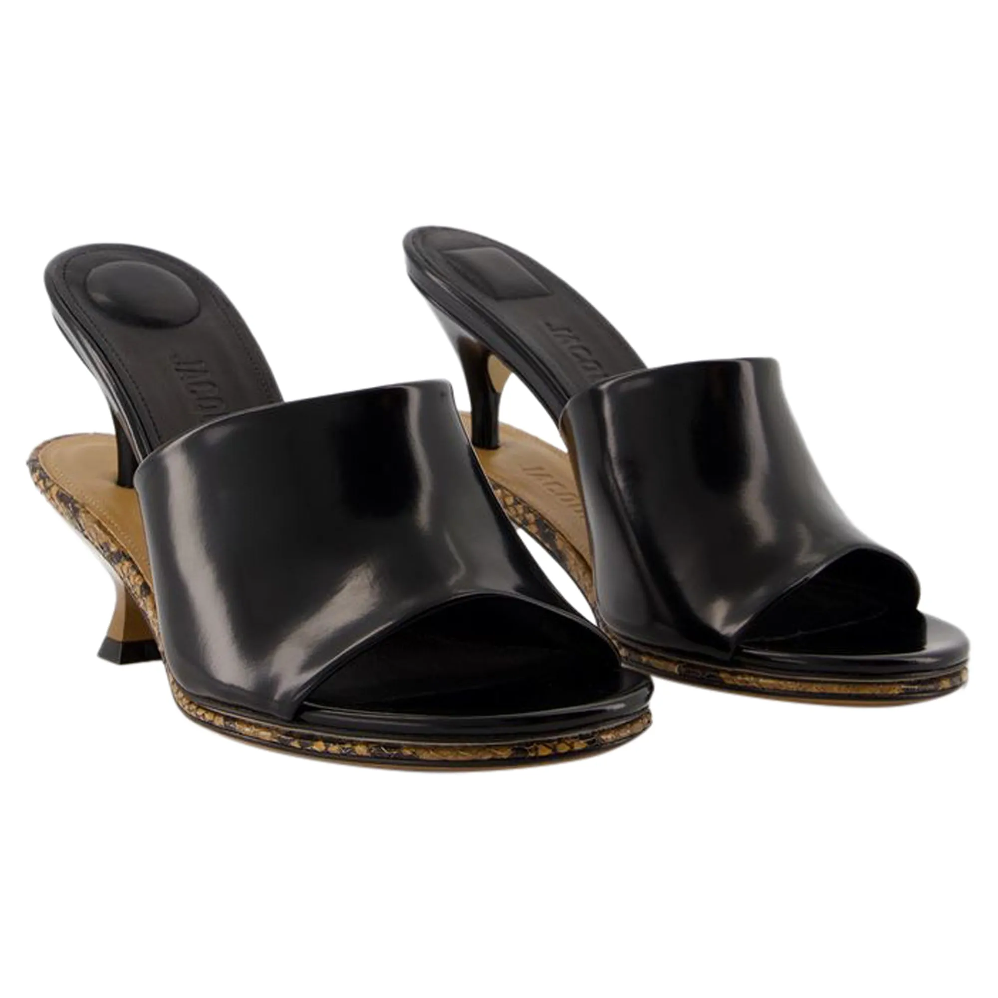 Les Doubles Mules Sandals - Jacquemus - Leather - Black