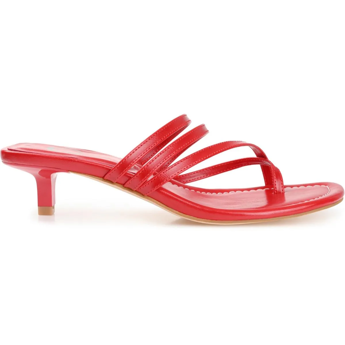 LETTIE Womens Faux Leather Kitten Heel Heels