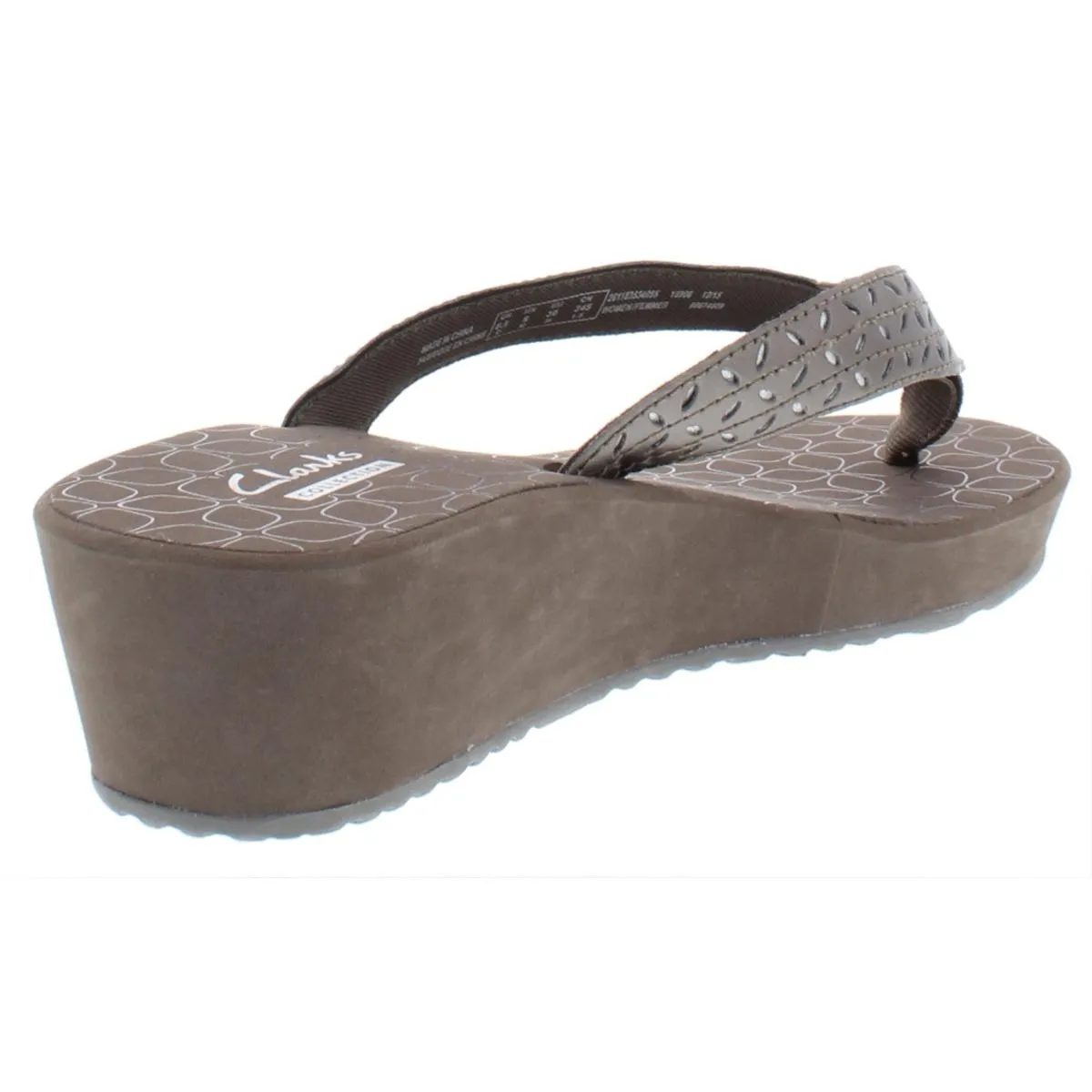Liya Gander Womens Metallic Wedge Flip-Flops