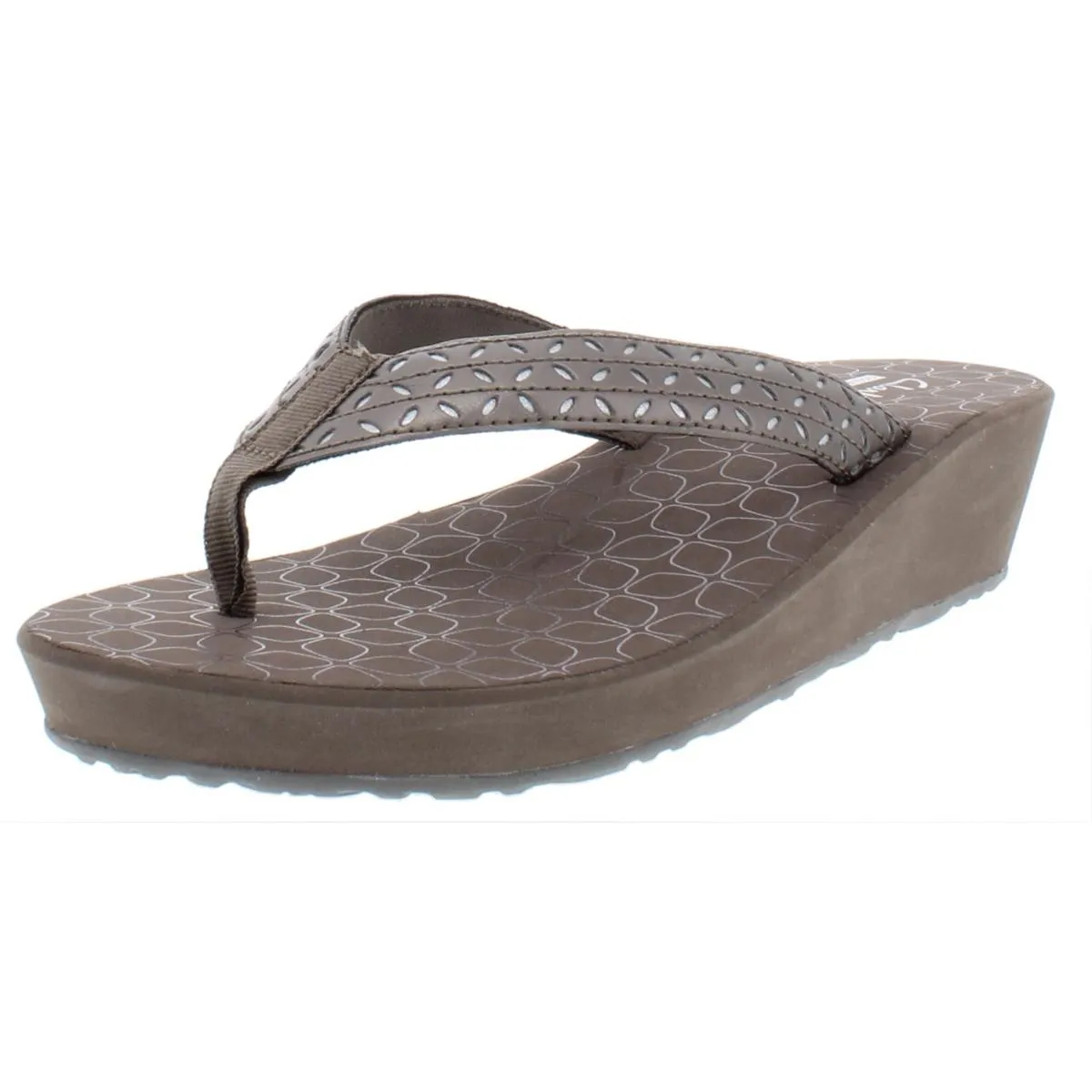 Liya Gander Womens Metallic Wedge Flip-Flops