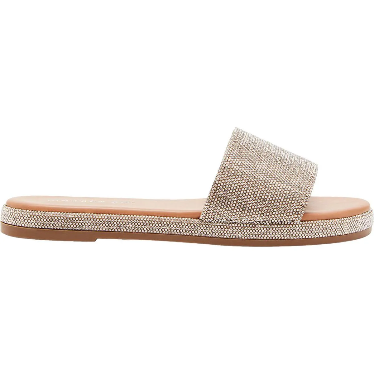 Lizaa Womens Rhinestone Open Toe Mule Sandals
