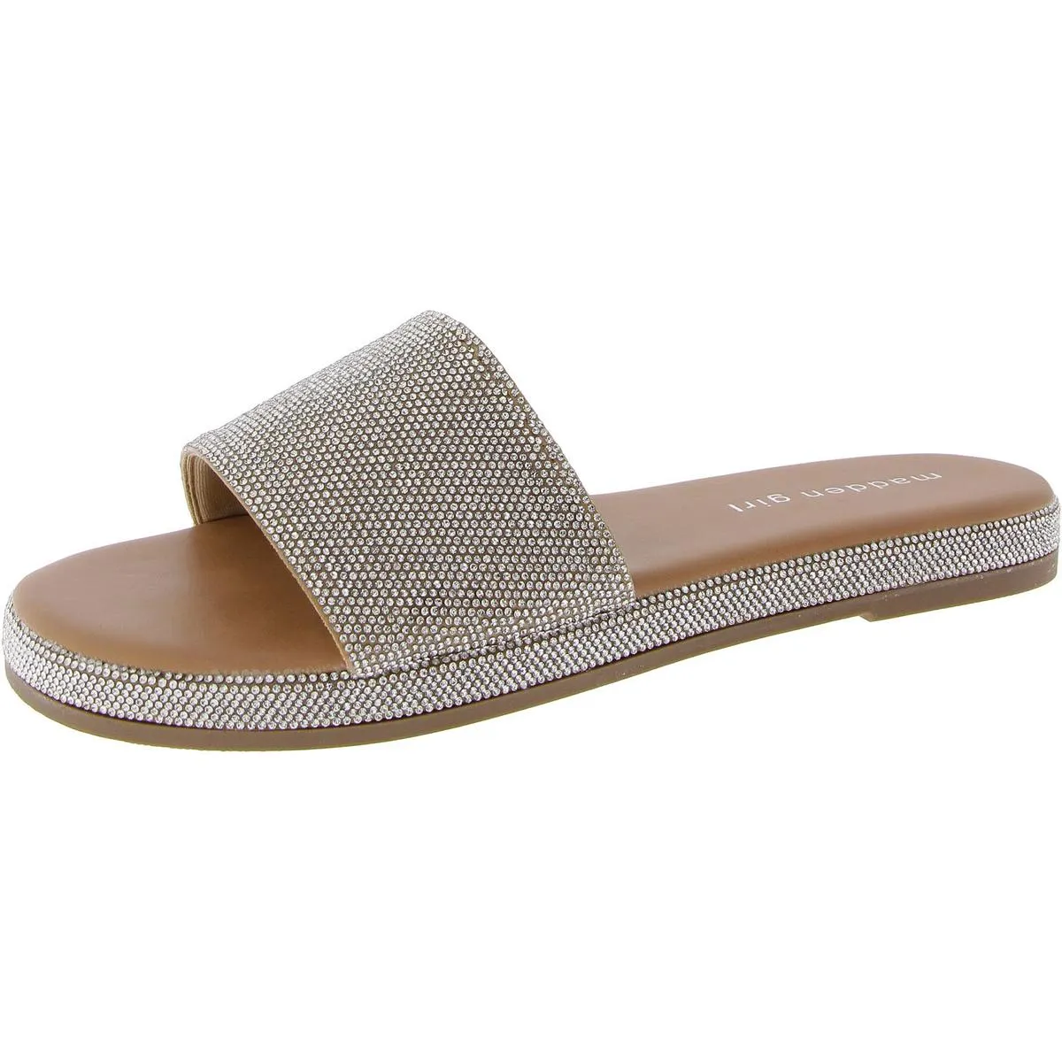 Lizaa Womens Rhinestone Open Toe Mule Sandals