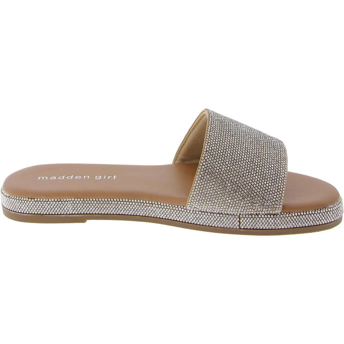 Lizaa Womens Rhinestone Open Toe Mule Sandals