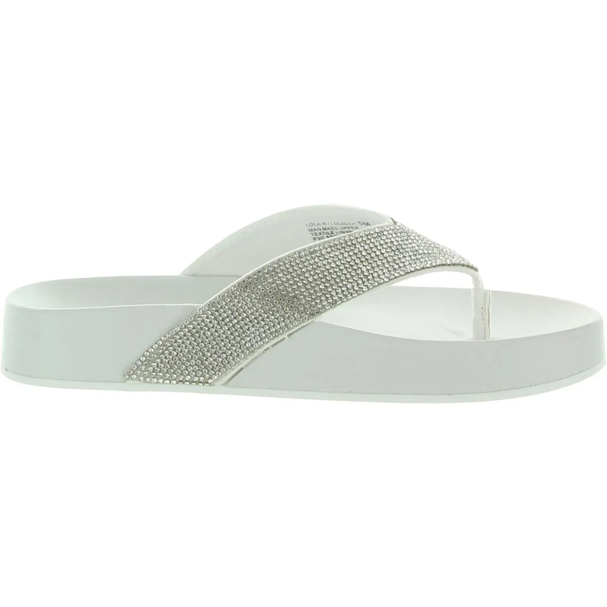 Lola R Womens Faux Leather Thong Toe Flip-Flops