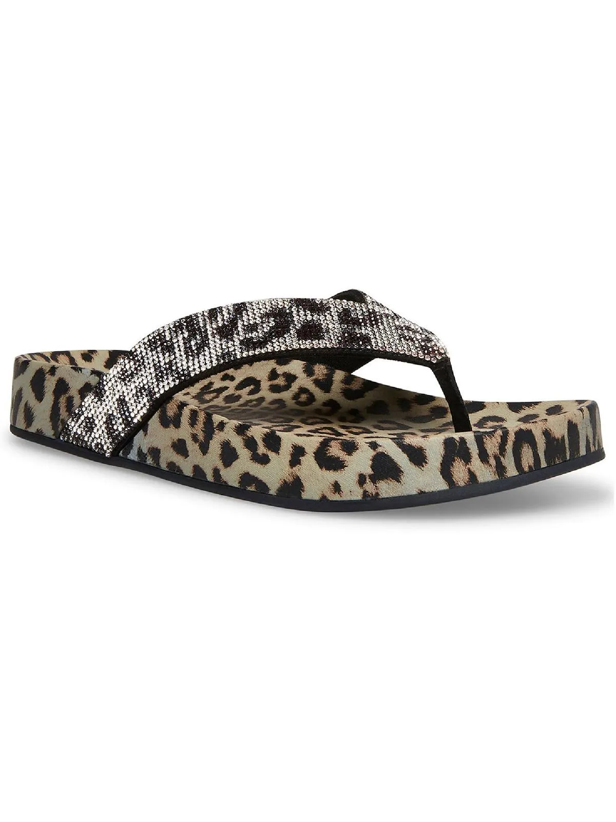 Lola R Womens Faux Leather Thong Toe Flip-Flops