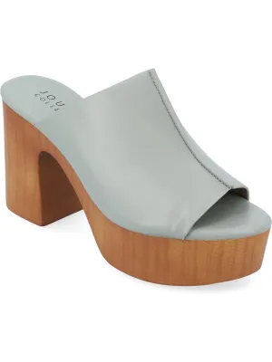 Lorenza Womens Supercomff Faux Leather Block Heel