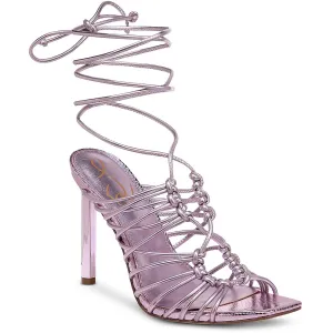 Lylah Womens Open Toe Ankle Strap Heels