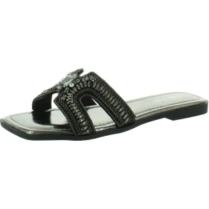 Madiha Womens Slip On Embellished Slide Sandals