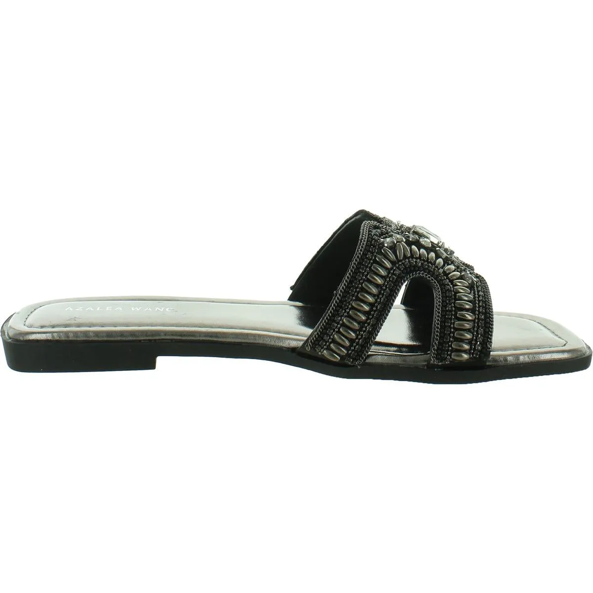 Madiha Womens Slip On Embellished Slide Sandals